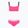 Costume da bagno due pezzi donna EA7 Emporio Armani Logo Tape Bikini Top rosa neon