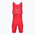 Tuta Nike Grappler Elite Singlet bianca e scarlatta da uomo 2