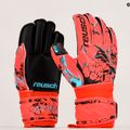 Guanti da portiere per bambini Reusch Attrakt Silver Roll Finger rosso brillante/blu futuro/nero 9