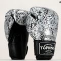 Guantoni da boxe Top King Muay Thai Super Star Air Snake nero/argento 7