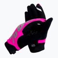 Guanti da ciclismo da donna 100% Brisker rosa neon/nero