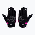 Guanti da ciclismo da donna 100% Brisker rosa neon/nero 2
