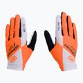 Guanti da ciclismo 100% Celium arancione fluorescente/bianco 3