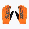 Guanti da ciclismo da uomo 100% Brisker arancio fluo/nero 3