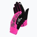 Guanti da ciclismo da donna 100% Brisker W rosa neon/nero