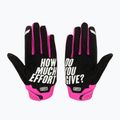 Guanti da ciclismo da donna 100% Brisker W rosa neon/nero 2