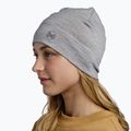 BUFF Berretto invernale leggero in lana merino tinta unita grigio chiaro 3