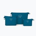 Osprey Ultralight Zipper Sack Set di 3 organizer blu fronte acqua