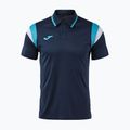 Maglietta da tennis da uomo Joma Terra Polo dark navy/turquoise fluor