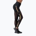 Leggings da allenamento da donna NEBBIA Gold Mesh nero