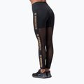 Leggings da allenamento da donna NEBBIA Gold Mesh nero 2