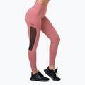 Leggings da allenamento da donna NEBBIA Mesh a vita alta rosa antico