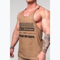 Canotta da allenamento da uomo NEBBIA Washed-Off Stringer Max Out marrone chiaro 4