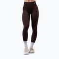 Leggings da allenamento donna NEBBIA Power marrone scuro
