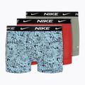 Boxer da uomo Nike Everyday Cotton Stretch Trunk 3 paia blu acquario stampa lg/grigio/rossouni