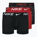 Nike Dri-Fit Essential boxer uomo 3 paia stampa swoosh life/uni rosso/nero