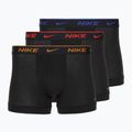 Boxer da uomo Nike Everyday Cotton Stretch Trunk 3 paia nero lig crim/des och/deep night logo in vita