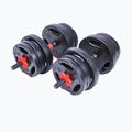 Pure2Improve Hybrid Dumbell/Barbell Manubri da 20 kg con funzione di bilanciere nero e rosso P2I202340 2