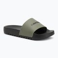 Calvin Klein infradito uomo HM0HM01063 Chuncky Pool Slide Rub Smokey Olive/Nero
