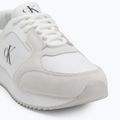 Calvin Klein scarpe da uomo YM0YM01326 Retro Runner Sock Lace Up Ny-Su Bianco/Nero brillante 7