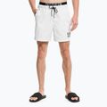 Pantaloncini da bagno Calvin Klein Medium con doppia cintura da uomo, bianco 5