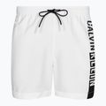 Pantaloncini da bagno Calvin Klein Medium da uomo con coulisse e grafica, classici e bianchi