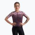 Maglia ciclismo donna Rogelli Essential Graphic bordeaux/corallo