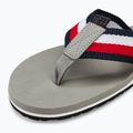 Tommy Hilfiger Corporate Beach Sandal da uomo infradito argento antico 7