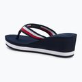 Tommy Hilfiger infradito donna Corporate Wedge Beach Sandal blu spaziale 3
