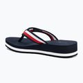 Tommy Hilfiger infradito donna Corp Mid Wedge Beach Sandal blu spaziale 3