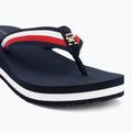 Tommy Hilfiger infradito donna Corp Mid Wedge Beach Sandal blu spaziale 7