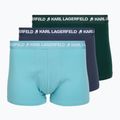 Boxer uomo KARL LAGERFELD Logo Trunk Multiband 3 paia dark sea/indigo/blue