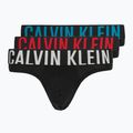 Slip da uomo Calvin Klein 000NB3607A Hip Brief 3 pairs black w/oatmeal logo/black w/age
