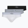 Slip da uomo Calvin Klein LV00NB4471 Hip Brief 3 pairs black/misty grey/white