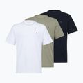 T-shirt da uomo Tommy Hilfiger Cotton Short 3 pack navy blue/utility sage/white