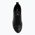 Scarpe da donna Calvin Klein HW0HW03118 Retro Runner Sock PANL Leather Neo black/crystal grey 5