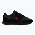 Scarpe da uomo Calvin Klein HM0HM02212 Retro Runner Bans Leather Suede triple black/adrenaline rush 2