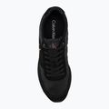 Scarpe da uomo Calvin Klein HM0HM02212 Retro Runner Bans Leather Suede triple black/adrenaline rush 5