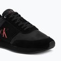 Scarpe da uomo Calvin Klein HM0HM02212 Retro Runner Bans Leather Suede triple black/adrenaline rush 7