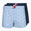 Boxer da uomo Tommy Hilfiger Woven Boxer Print 3 pack chambray flag/carb navy/c navy flag