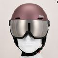 Casco da sci UVEX Wanted Visor rovo rosa antico opaco/specchio argento fumo 13