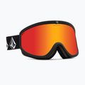 Volcom Footprints occhiali da sci nero opaco pietra/rosso cromo/giallo