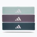 Set di bande di resistenza in gomma adidas 3 pezzi verde/viola/blu