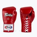 Fairtex Pro Competition Guantoni da boxe con pollice bloccato in pelle rossa