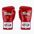 Fairtex Pro Competition Guantoni da boxe con pollice bloccato in pelle rossa 2