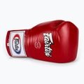 Fairtex Pro Competition Guantoni da boxe con pollice bloccato in pelle rossa 5