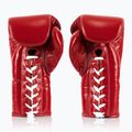 Fairtex Pro Competition Guantoni da boxe con pollice bloccato in pelle rossa 2