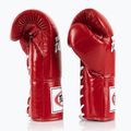 Fairtex Pro Competition Guantoni da boxe con pollice bloccato in pelle rossa 3