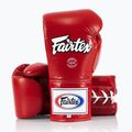 Fairtex Pro Competition Guantoni da boxe con pollice bloccato in pelle rossa 4