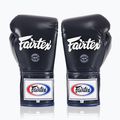 Fairtex Pro Competition Pollice bloccato Guantoni da boxe in pelle blu